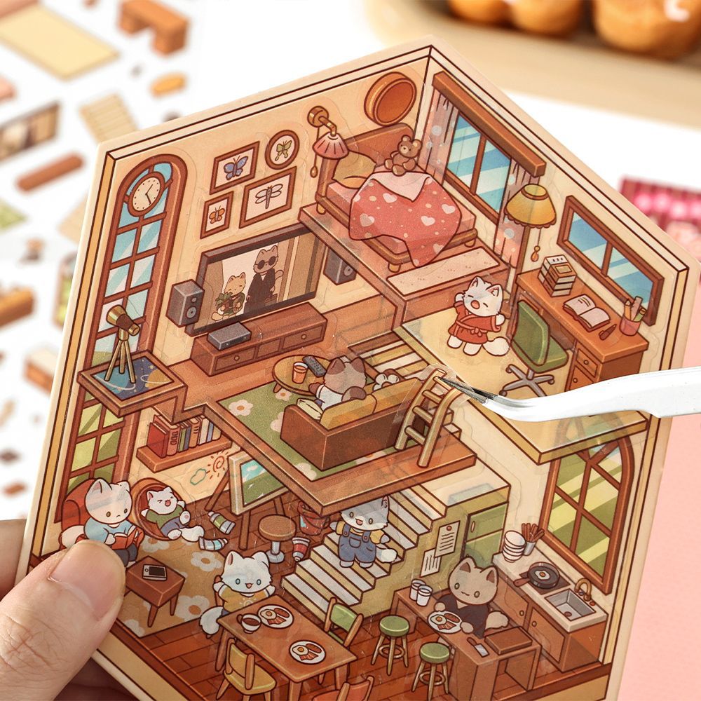 Wholesale 3D Mini Scene Corner Series Cute Landscaping Stickers